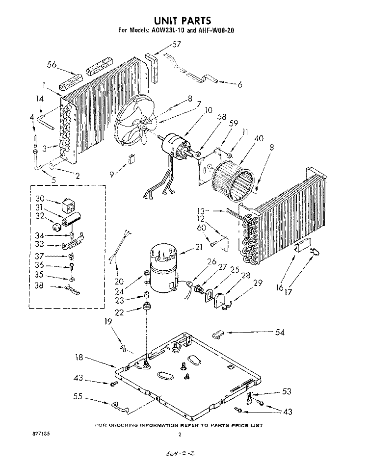 SECTION Diagram and Parts List for AHFW0820  Whirlpool Air Conditioner