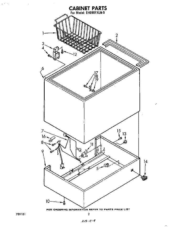 SECTION Diagram and Parts List for EH090FXLN5  Whirlpool Freezer