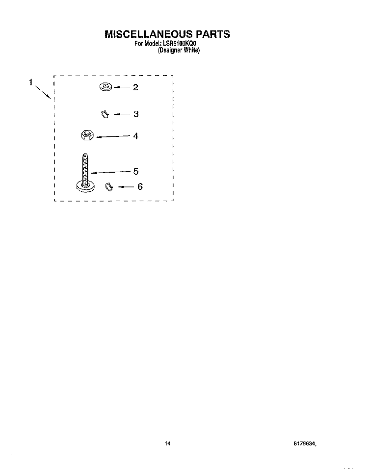 MISCELLANEOUS, OPTIONAL Diagram and Parts List for LSR5100KQ0  Whirlpool Washer