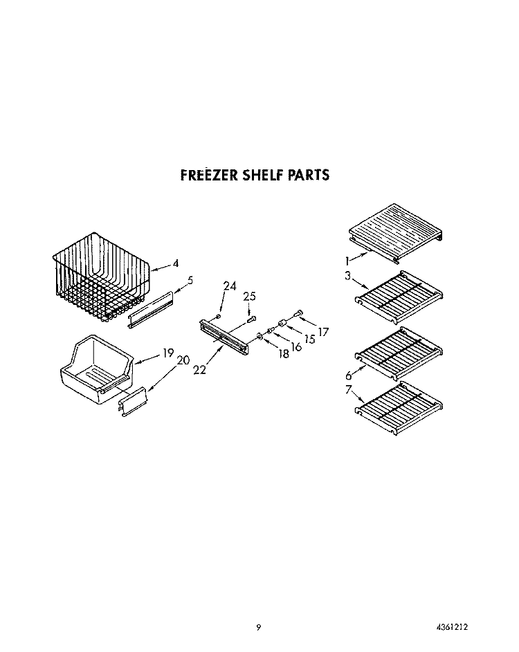 FREEZER SHELF Diagram and Parts List for KSSS48MWX01  KitchenAid Refrigerator