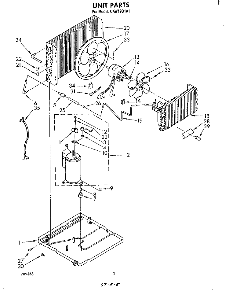 SECTION Diagram and Parts List for CAW12D1A1  Whirlpool Air Conditioner