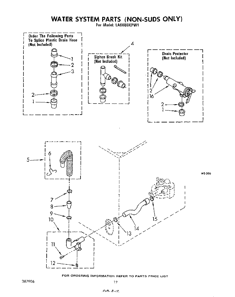 WATER SYSTEM Diagram and Parts List for LA6680XPW1  Whirlpool Washer
