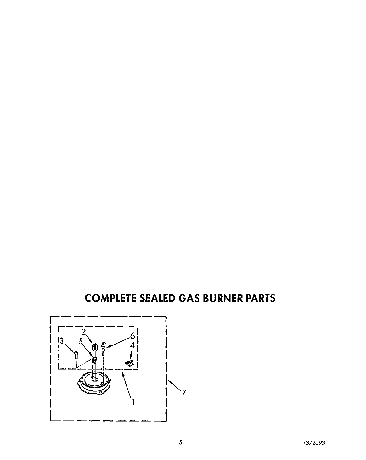 COMPLETE SEALED GAS BURNER Diagram and Parts List for SC8630EXQ5  Whirlpool Cooktop