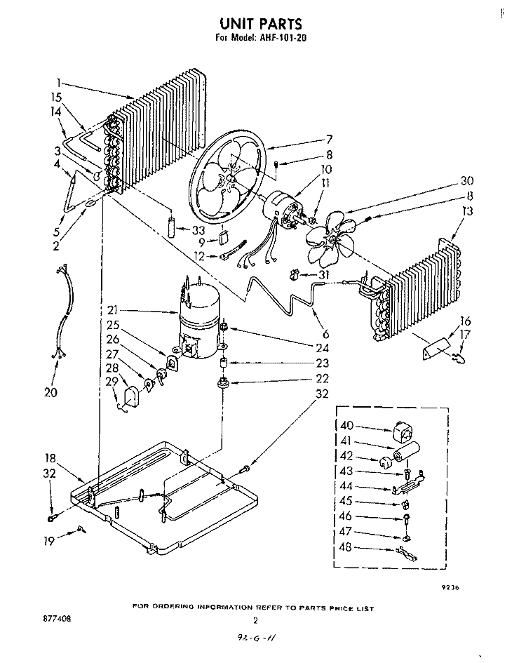 SECTION Diagram and Parts List for AHF10120  Whirlpool Air Conditioner