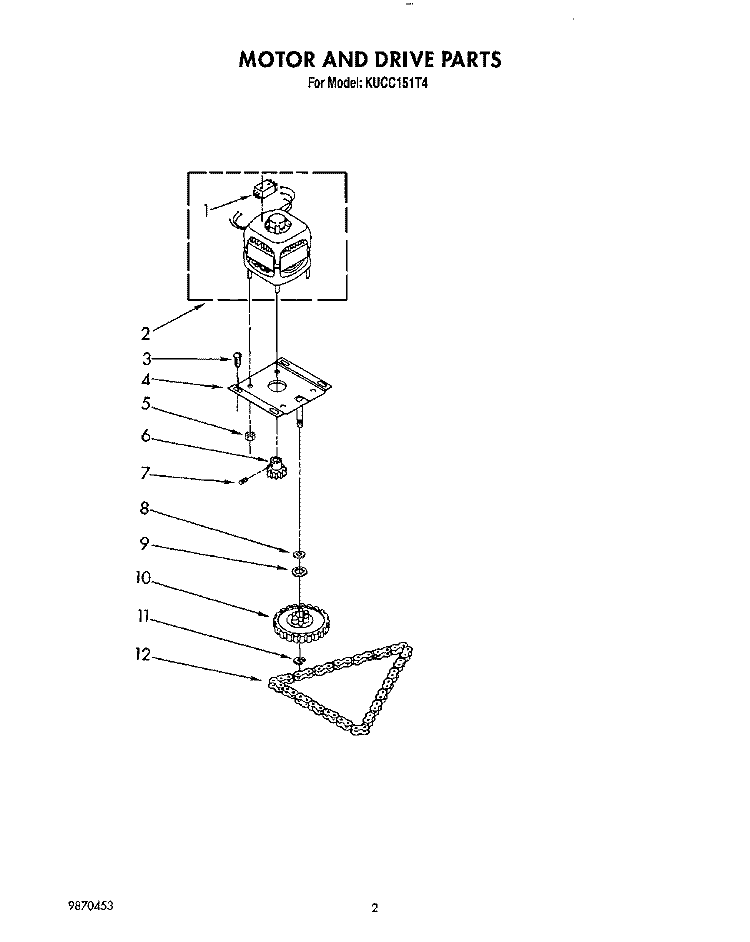 MOTOR AND DRIVE, LIT/OPTIONAL Diagram and Parts List for KUCC151T4  KitchenAid Trash Compactor