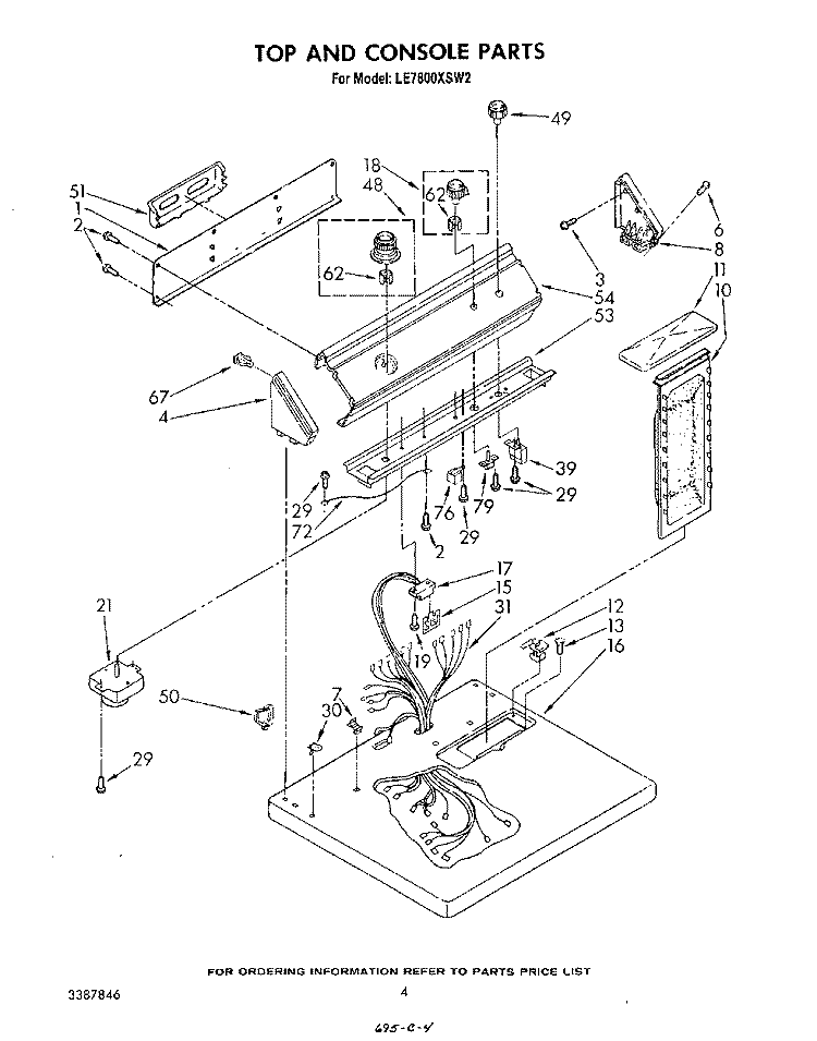 SECTION Diagram and Parts List for LE7800XSW2  Whirlpool Dryer