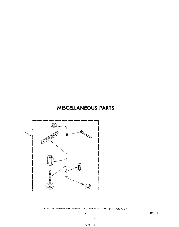 MISCELLANEOUS Diagram and Parts List for LA5500XPW4  Whirlpool Washer