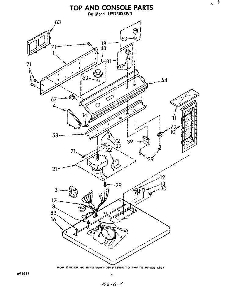 SECTION Diagram and Parts List for LE5780XKW0  Whirlpool Dryer