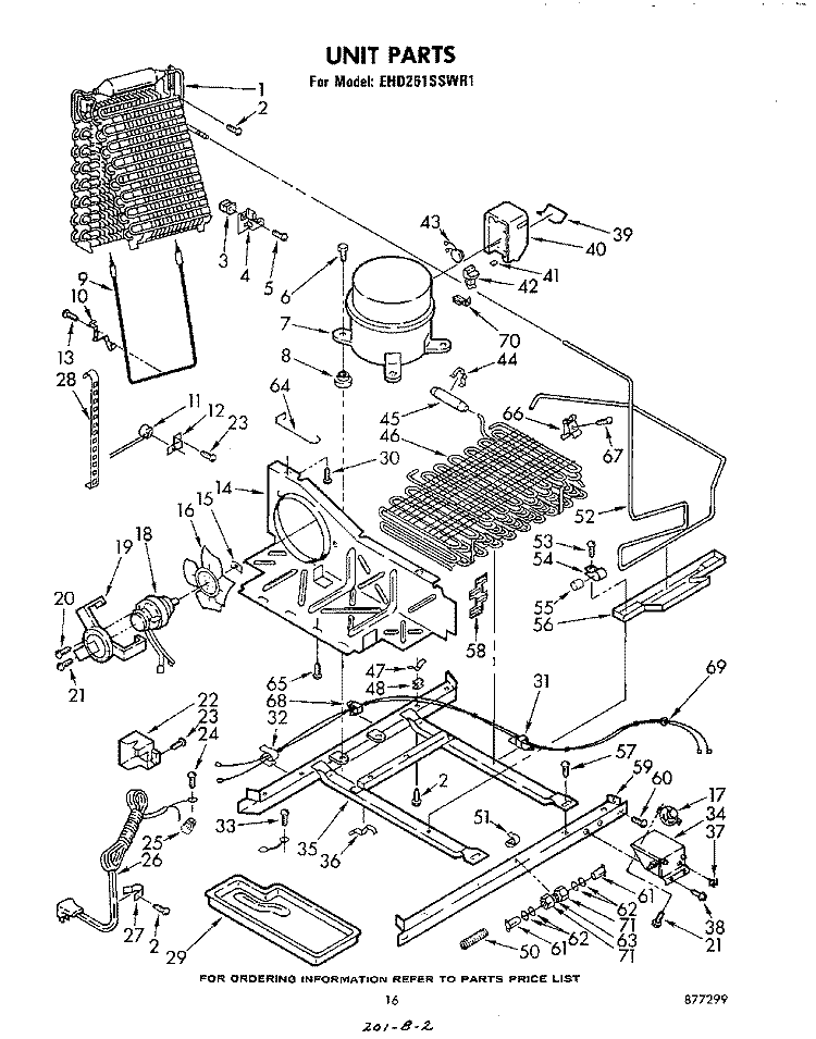 UNIT Diagram and Parts List for EHD261SSWR1  Whirlpool Refrigerator