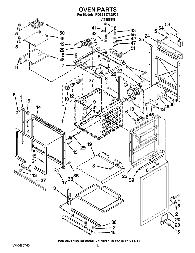 OVEN PARTS Diagram and Parts List for KDSS907XSP01  KitchenAid Range
