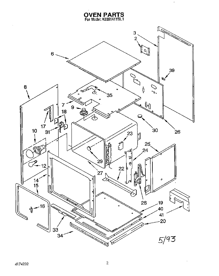 OVEN, OPTIONAL Diagram and Parts List for KEBI141YBL1  KitchenAid Wall Oven