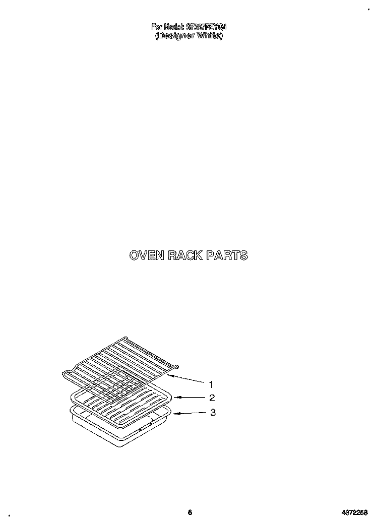 OVEN RACK, LITERATURE Diagram and Parts List for SF367PEYQ4  Whirlpool Range