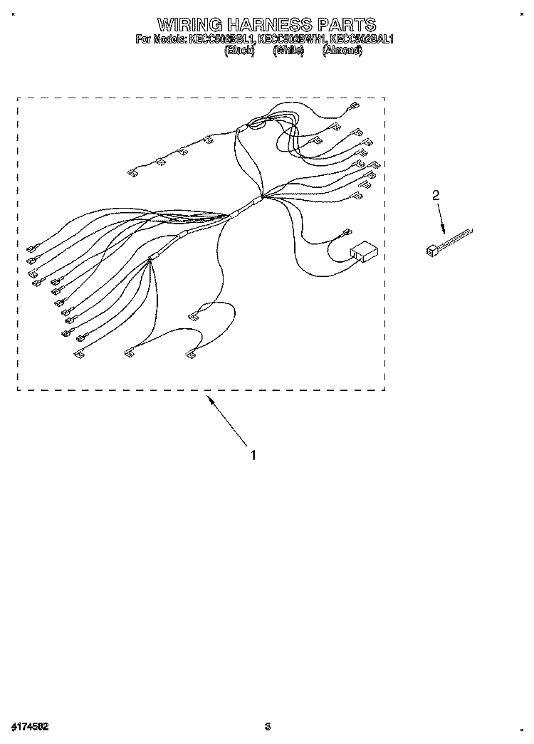 SECTION Diagram and Parts List for KECC502BBL1  KitchenAid Cooktop