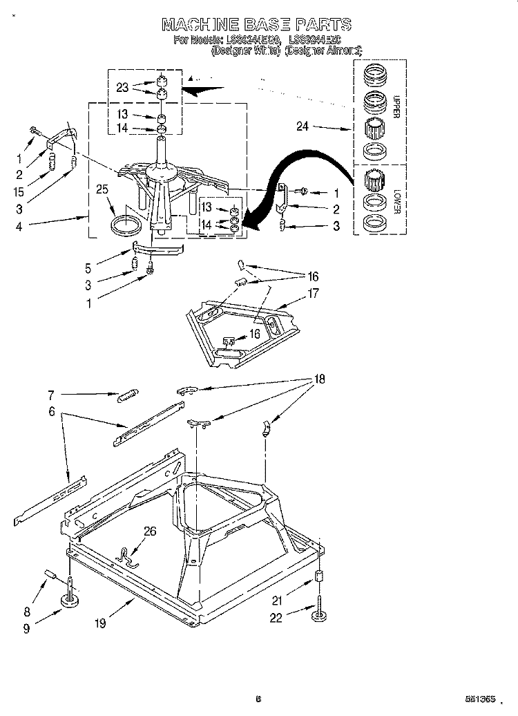 MACHINE BASE Diagram and Parts List for LSS9244EQ0  Whirlpool Washer