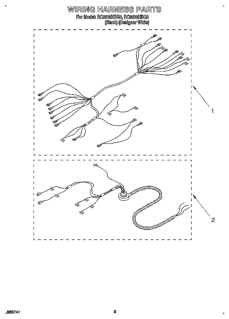 SECTION Diagram and Parts List for RC8600XBB2  Whirlpool Cooktop