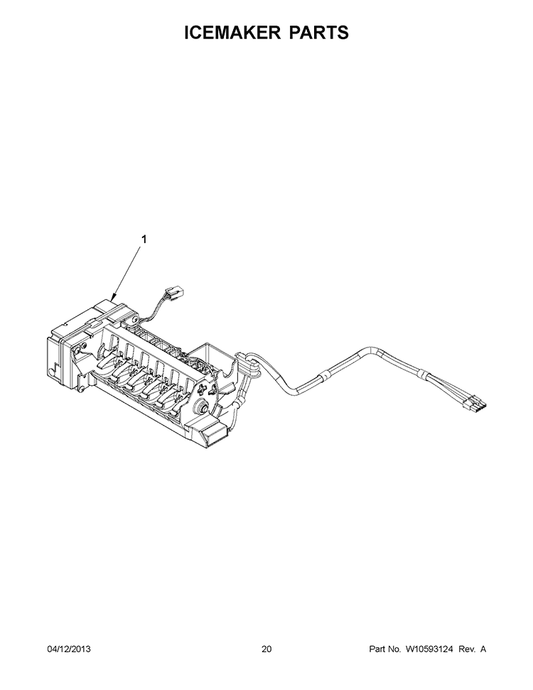 ICEMAKER PARTS Diagram and Parts List for KFIV29PCMS00  KitchenAid Refrigerator