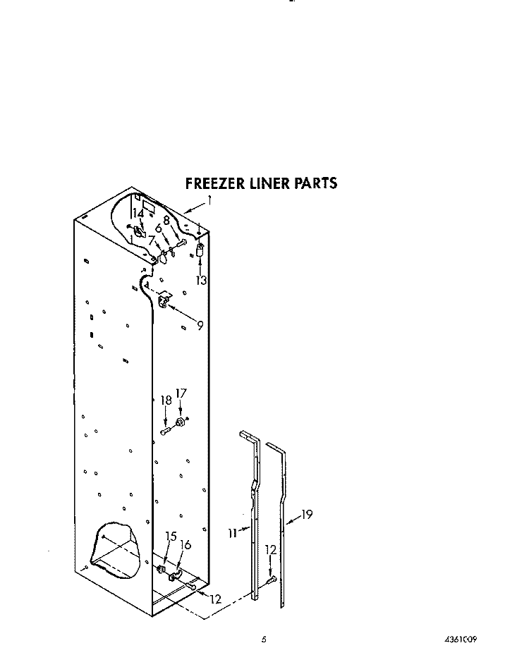 FREEZER LINER Diagram and Parts List for KSSS48DWW01  KitchenAid Refrigerator
