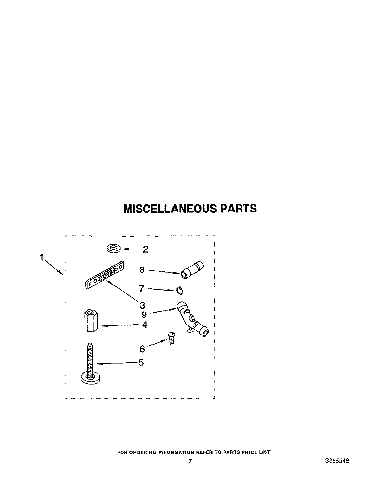 MISCELLANEOUS Diagram and Parts List for LA5705XTM2  Whirlpool Washer