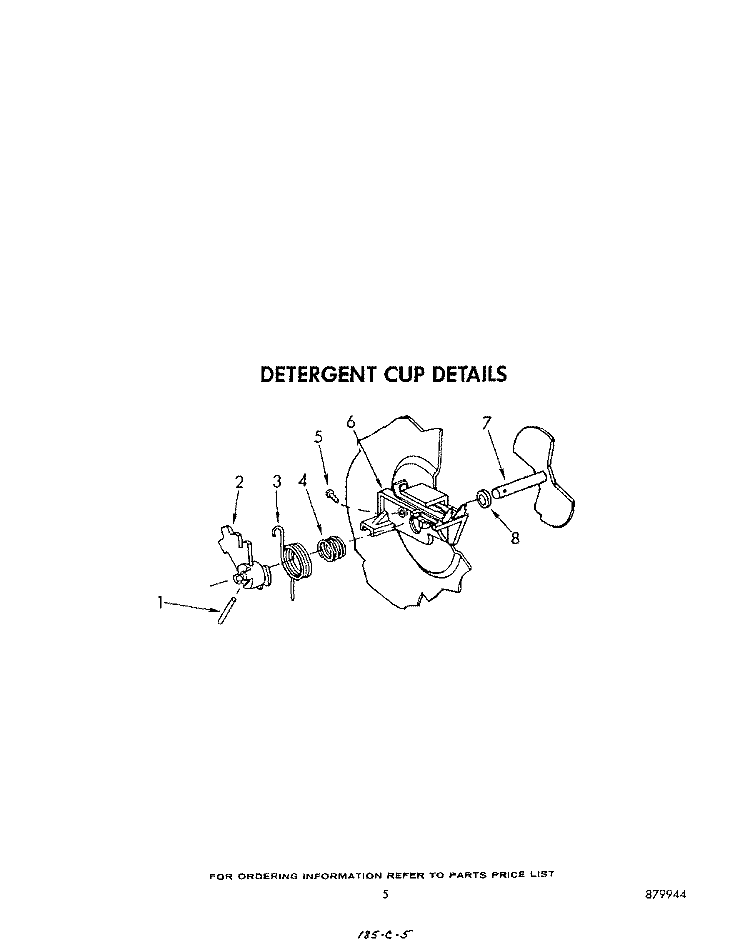 DETERGENT CUP Diagram and Parts List for 8577L00  Roper Dishwasher