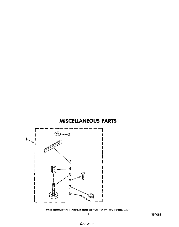 MISCELLANEOUS Diagram and Parts List for LA6400XPW5  Whirlpool Washer