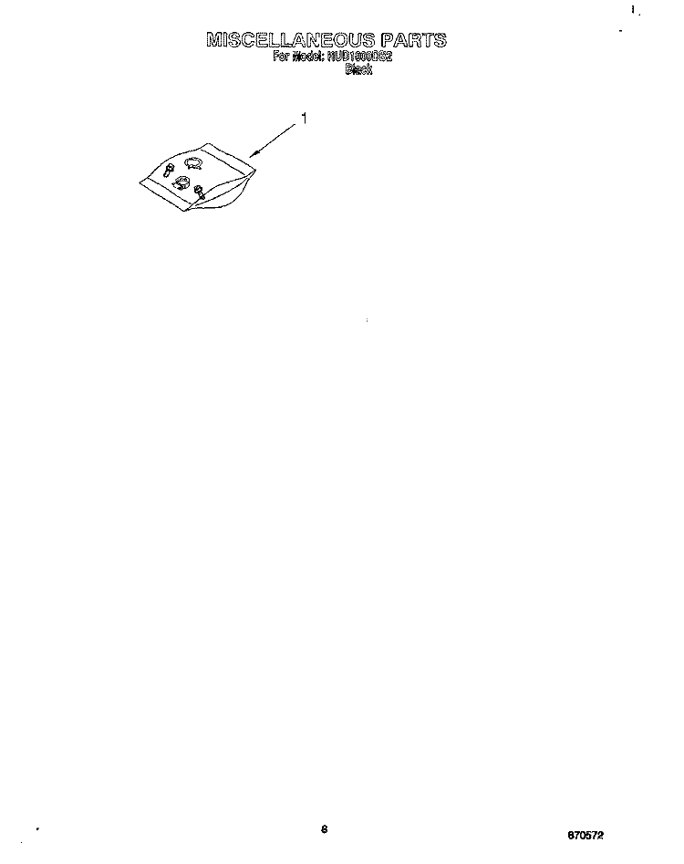 MISCELLANEOUS, LIT/OPTIONAL Diagram and Parts List for RUD1000DB2  Roper Dishwasher