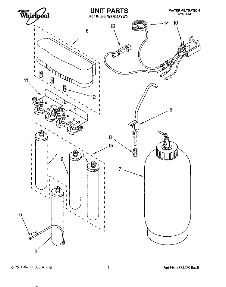 SECTION Diagram and Parts List for WSR413YW0  Whirlpool Miscellaneous