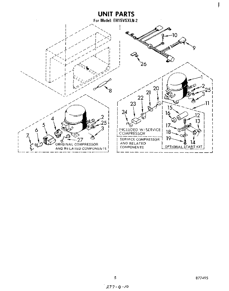 SECTION Diagram and Parts List for EH15VSXLN2  Whirlpool Freezer
