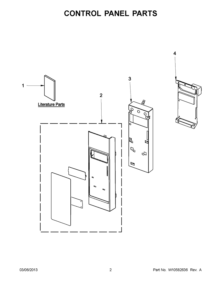 CONTROL PANEL PARTS Diagram and Parts List for WMH32517AS2  Whirlpool Microwave