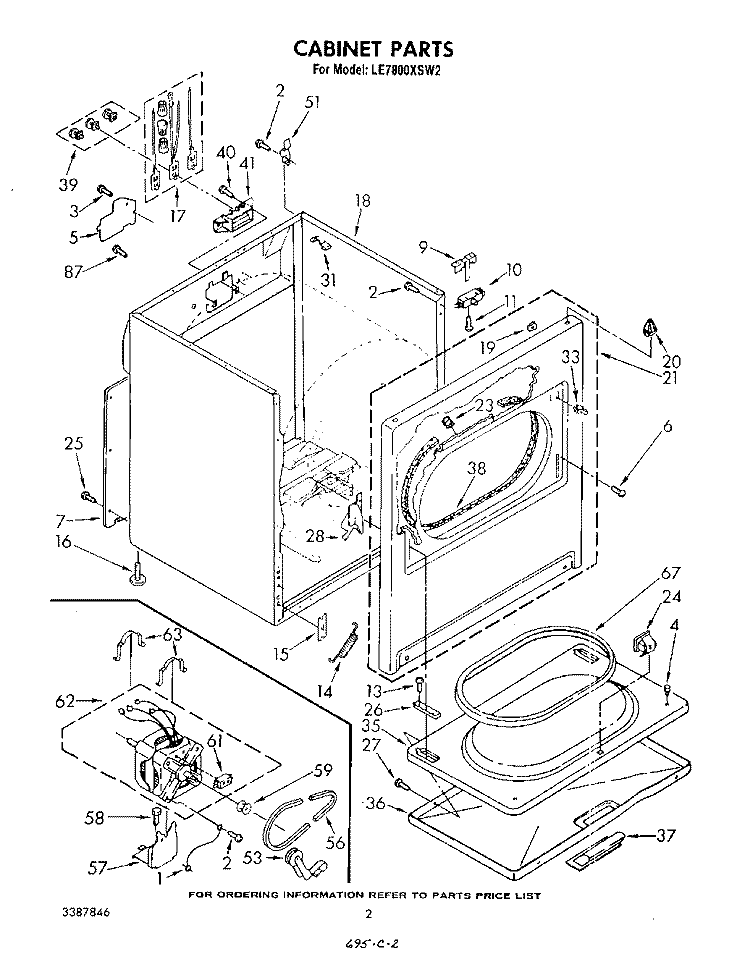 SECTION Diagram and Parts List for LE7800XSW2  Whirlpool Dryer