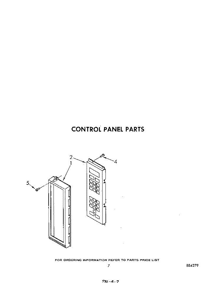 CONTROL PANEL Diagram and Parts List for MW8650XS2  Whirlpool Microwave
