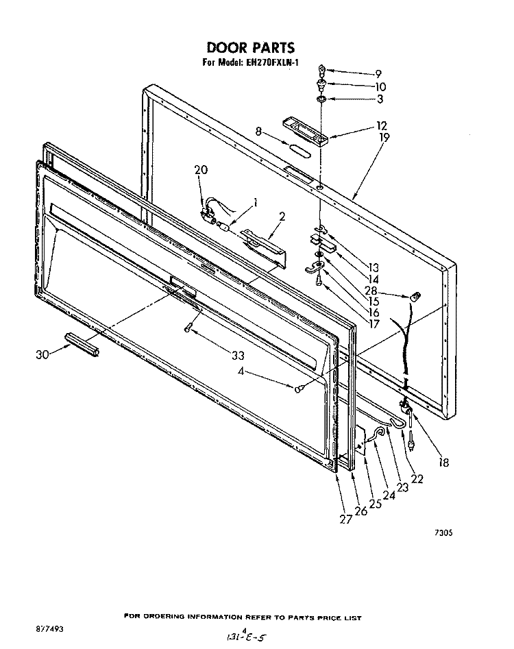 SECTION Diagram and Parts List for EH270FXLN1  Whirlpool Freezer