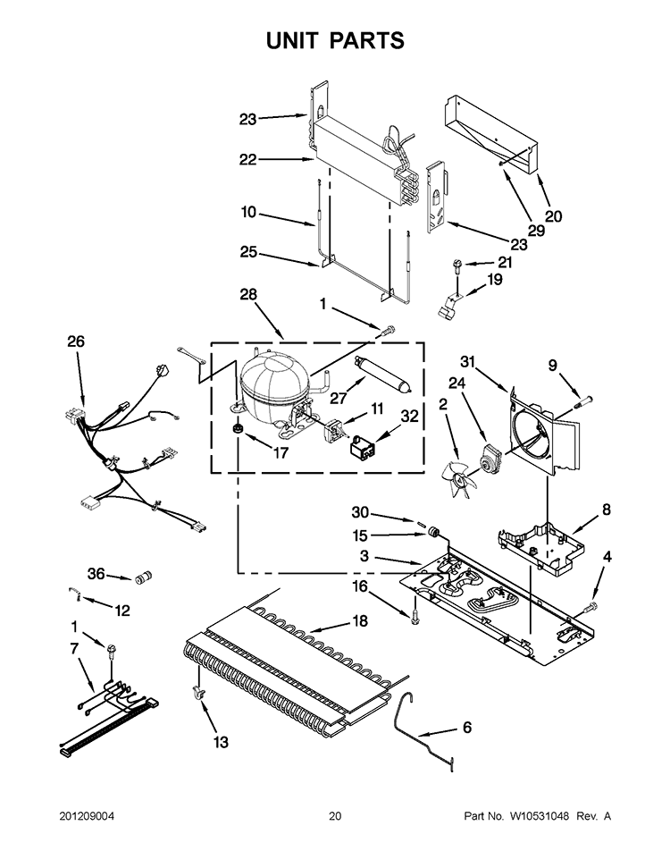 UNIT PARTS Diagram and Parts List for GZ25FSRXYY4  Whirlpool Refrigerator