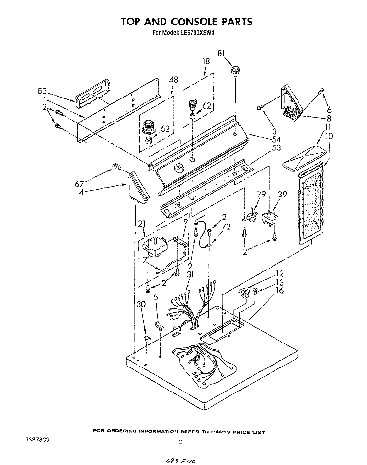 SECTION Diagram and Parts List for LE5790XSW1  Whirlpool Dryer