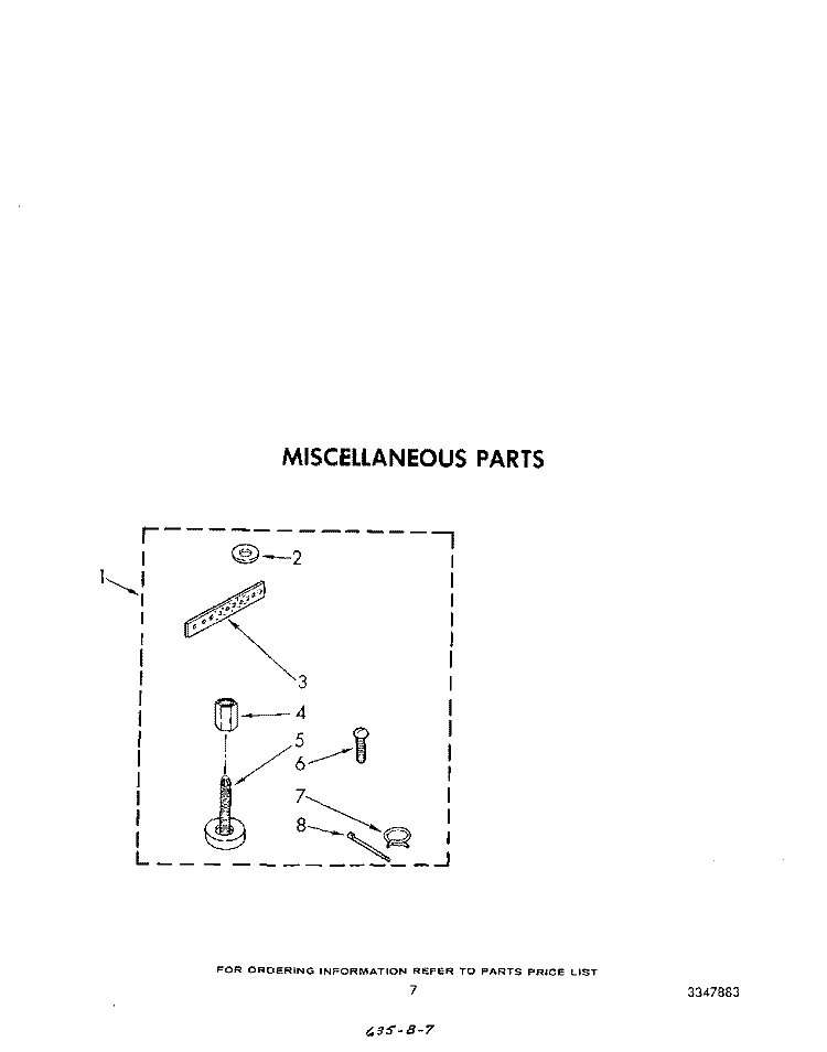 MISCELLANEOUS Diagram and Parts List for LA5500XSW0  Whirlpool Washer
