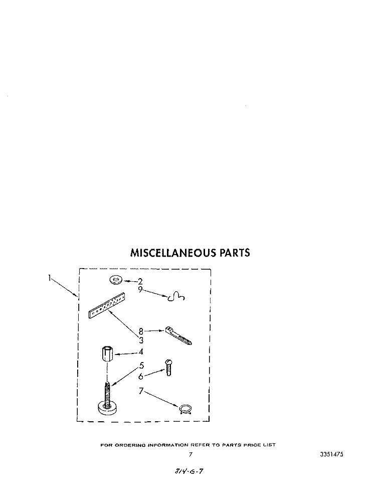 MISCELLANEOUS Diagram and Parts List for LA6150XTF0  Whirlpool Washer