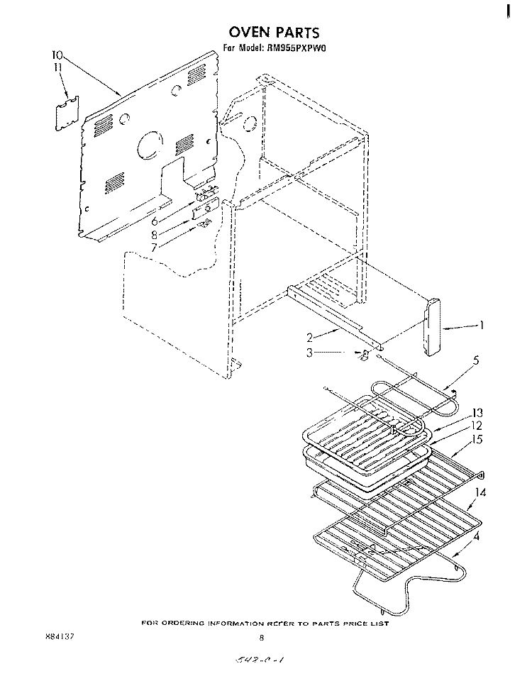 SECTION Diagram and Parts List for RM955PXPW0  Whirlpool Microwave Oven Combo