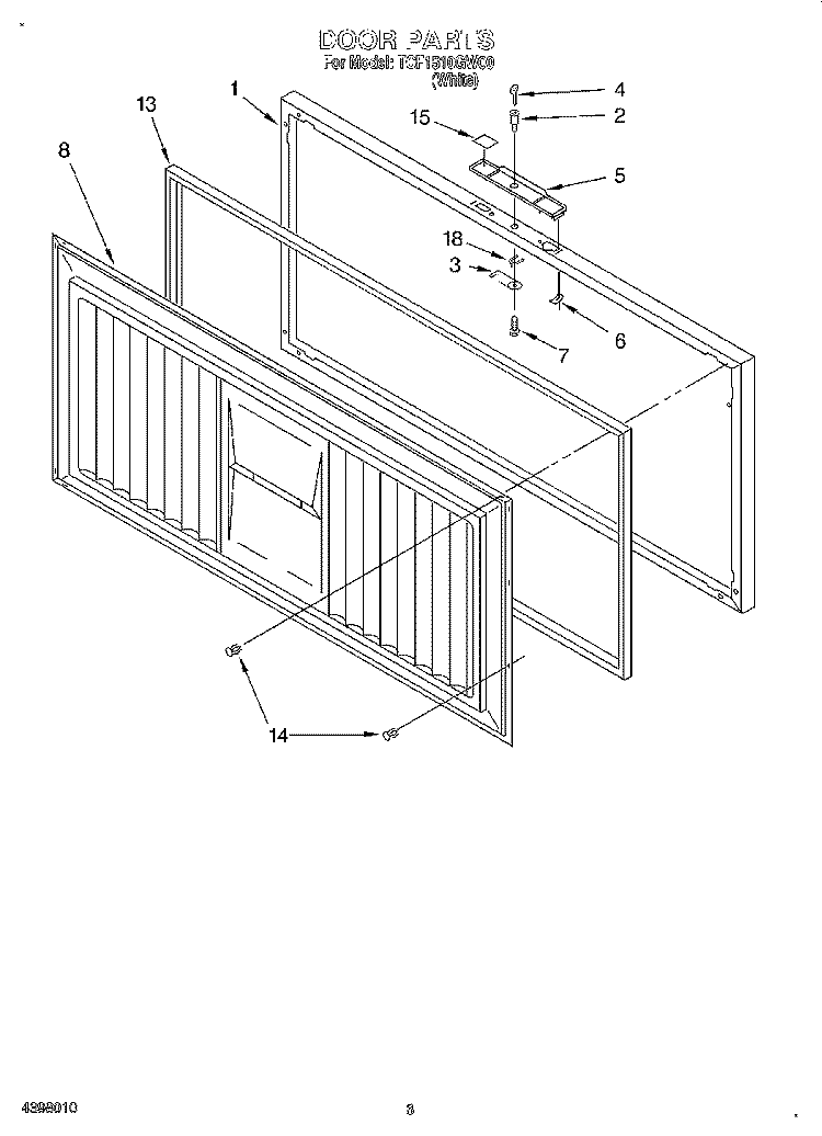 SECTION Diagram and Parts List for TCF1510GW00  Whirlpool Freezer
