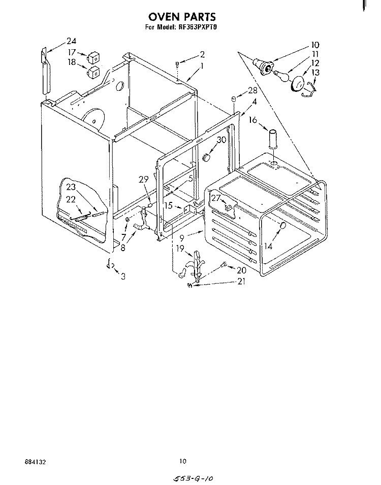 SECTION Diagram and Parts List for RF363PXPT0  Whirlpool Range