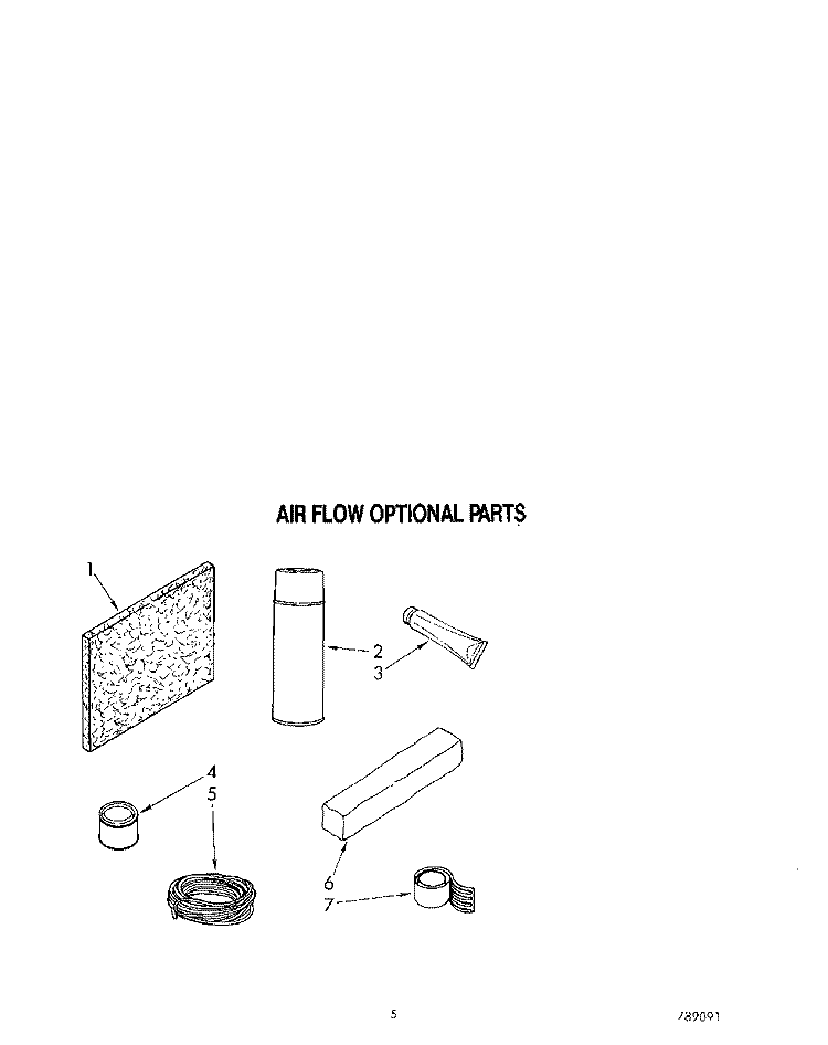 AIR FLOW OPTIONAL Diagram and Parts List for AC1604XR0  Whirlpool Air Conditioner