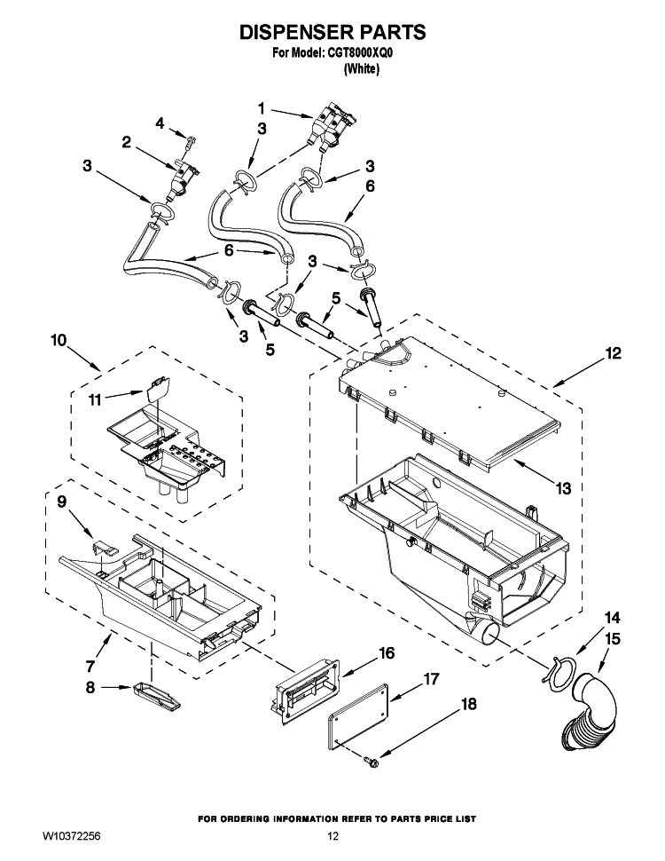 TUB PARTS Diagram and Parts List for KUDD03DTPA2  KitchenAid Dishwasher