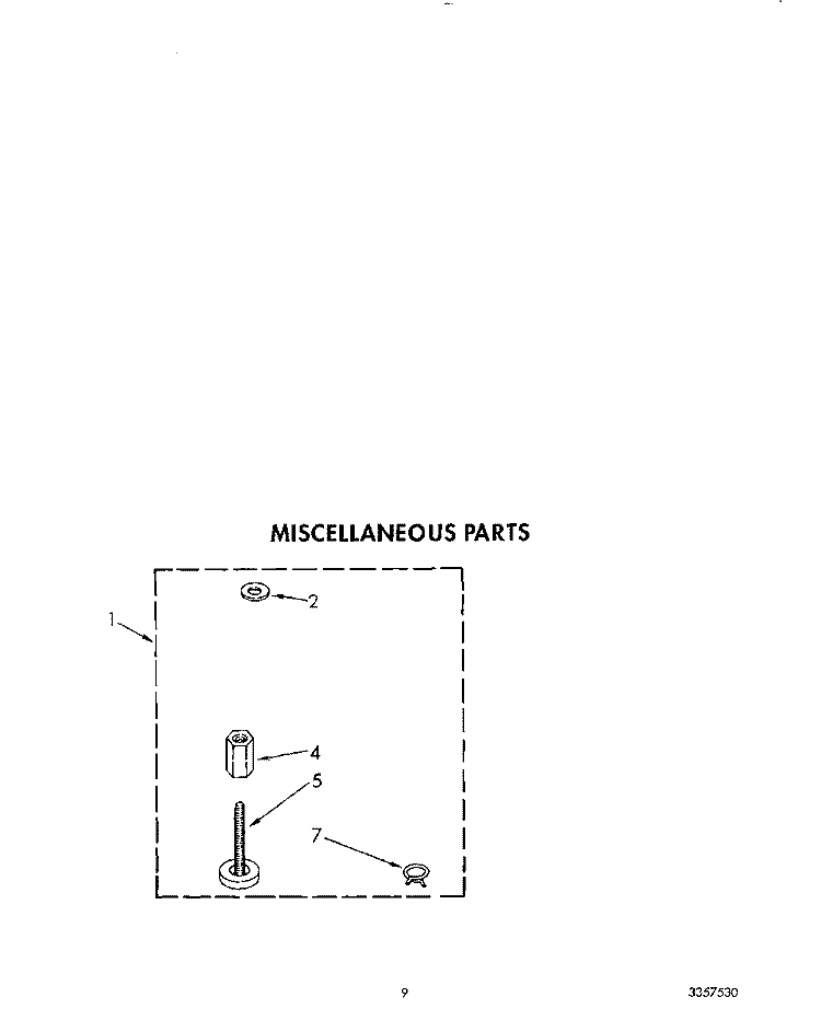 MISCELLANEOUS Diagram and Parts List for KAWL400WWH1  KitchenAid Washer