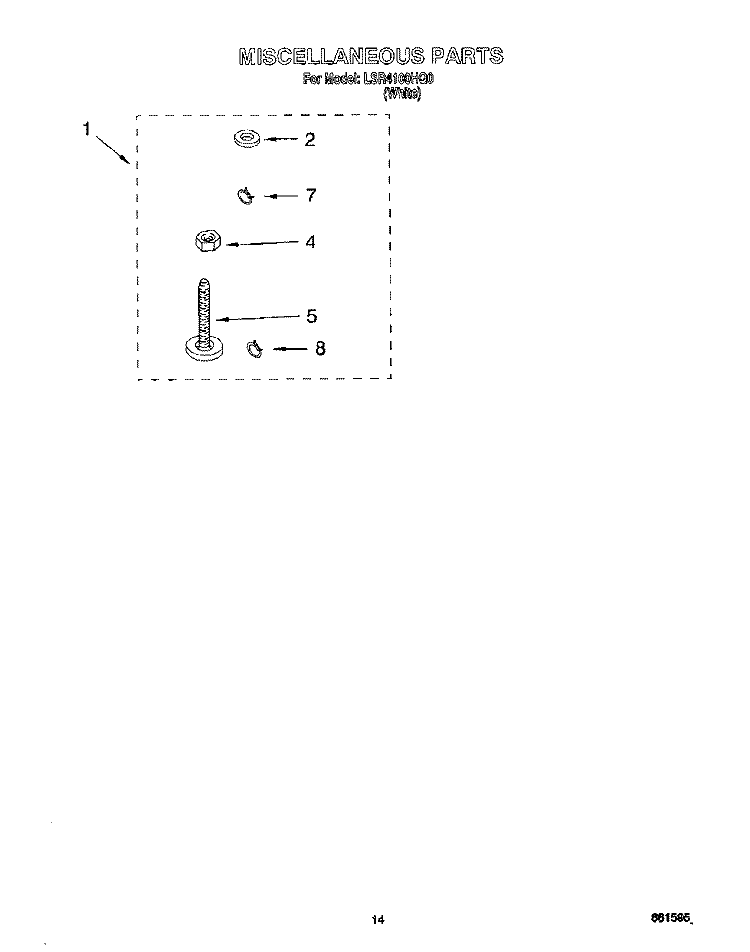MISCELLANEOUS, LIT/OPTIONAL Diagram and Parts List for LSR4100HQ0  Whirlpool Washer