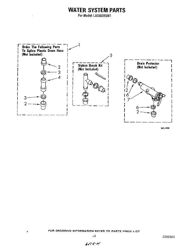 WATER SYSTEM Diagram and Parts List for LA5500XSW1  Whirlpool Washer
