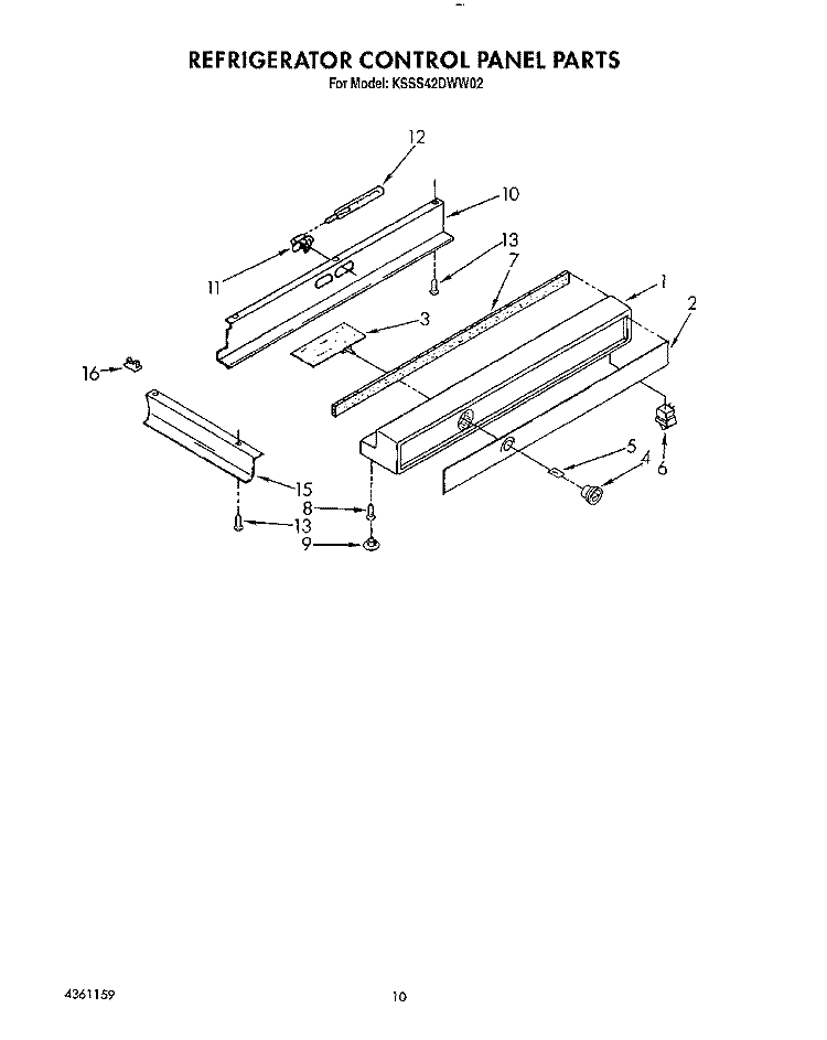 REFRIGERATOR CONTROL PANEL Diagram and Parts List for KSSS42DWW02  KitchenAid Refrigerator