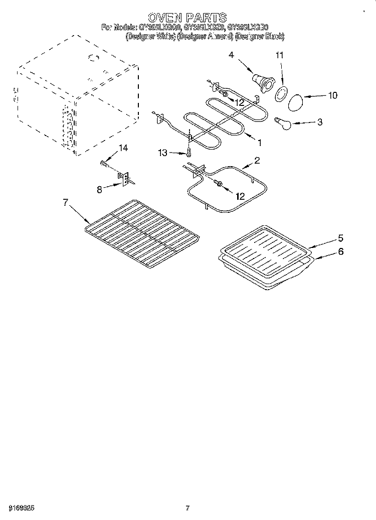 OVEN, LIT/OPTIONAL Diagram and Parts List for GY395LXGB0  Whirlpool Range