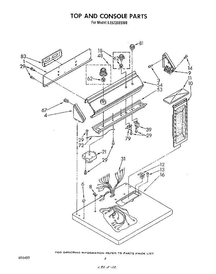 SECTION Diagram and Parts List for LE5720XSW0  Whirlpool Dryer