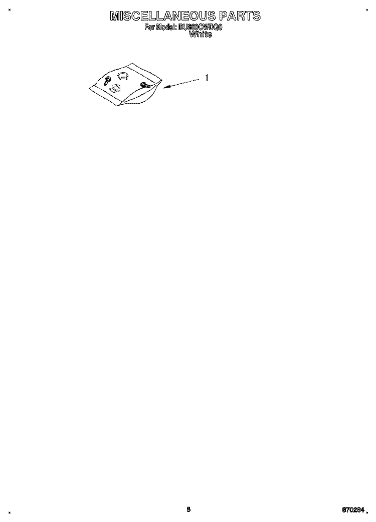 MISCELLANEOUS, LIT/OPTIONAL Diagram and Parts List for DU800CWDQ0  Whirlpool Dishwasher