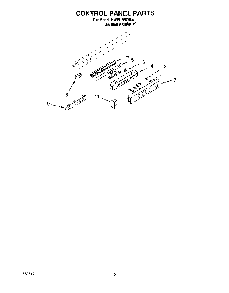SECTION Diagram and Parts List for KWVU265YBA1  KitchenAid Range Hood