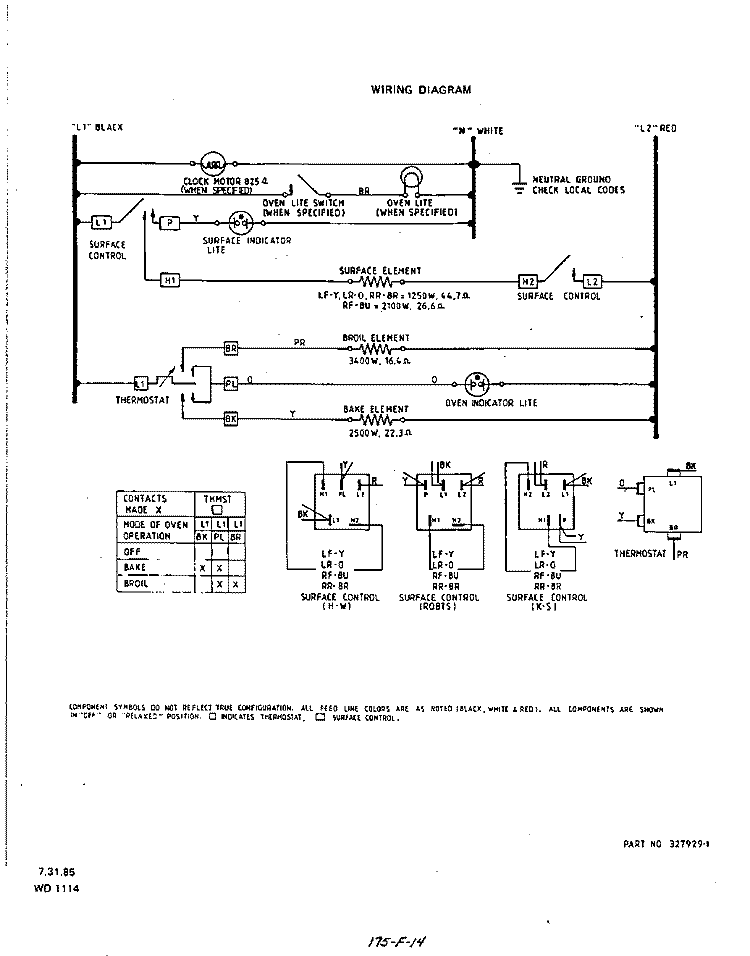 WIRING DIAGRAM Diagram and Parts List for 2426W0A  Roper Range