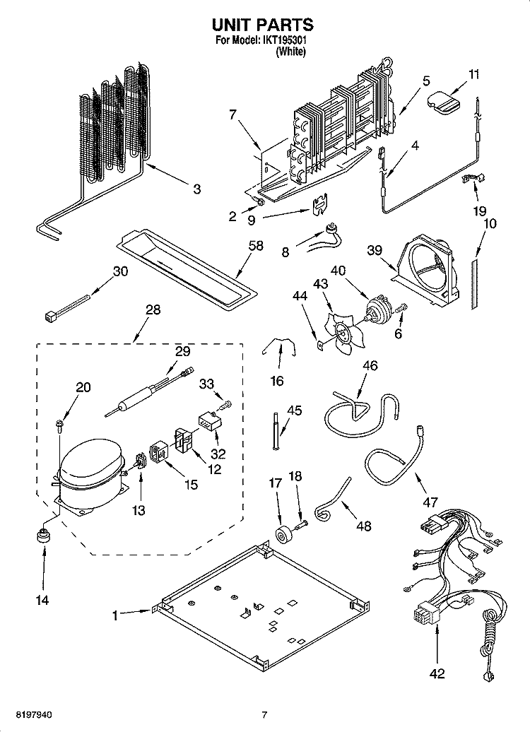 UNIT PARTS Diagram and Parts List for IKT195301  Inglis Refrigerator